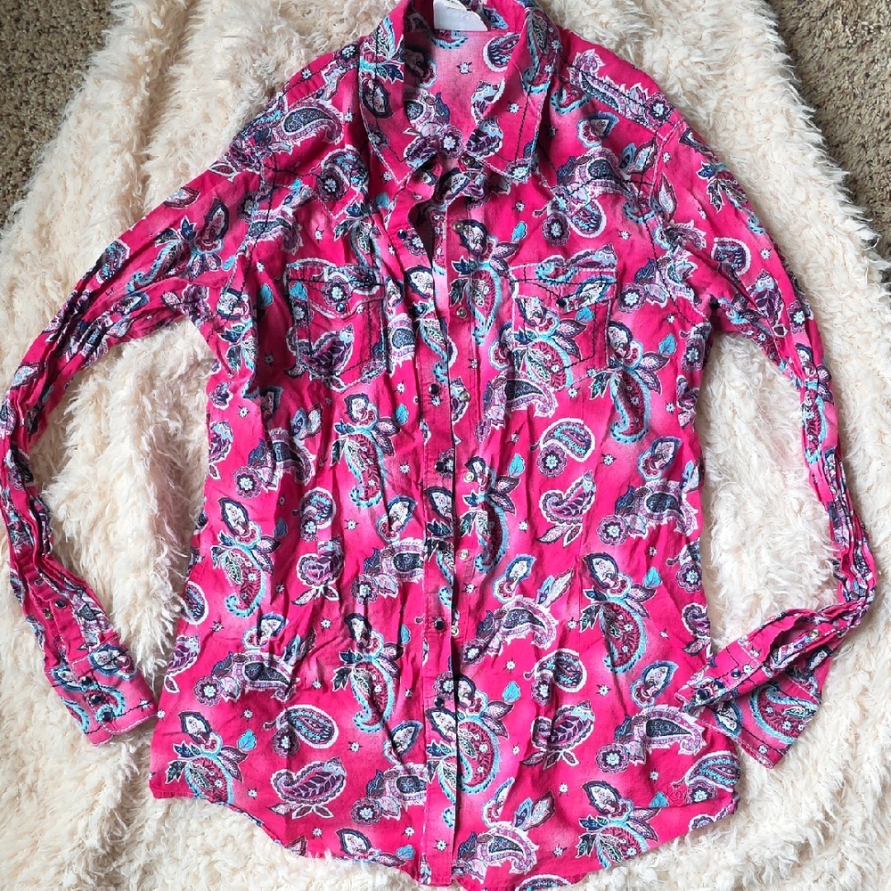 Ariat Fuchsia Paisley Button-Down Shirt